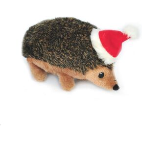 ZippyPaws - Holiday Hedgehog Plush Squeaky Dog Toy, Christmas Pet Gift - Large