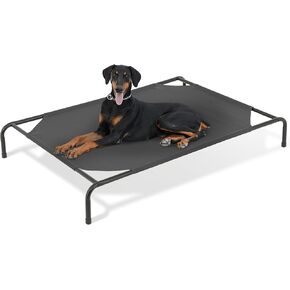 MoNiBloom Elevated Dog Bed for Large Dogs, Cooling Raised Ped Bed Portable Dog Cot for Camping or Beach, Durable Frame w/Breathable Mesh, 54 Inches Length, Navy Blue