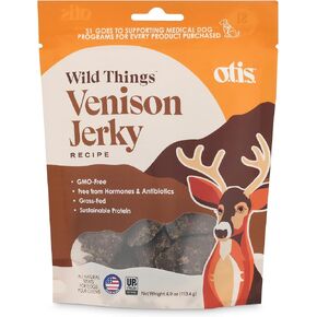 OTIS Bison Jerky for Dogs | Protein Packed, Pasture-Raised, Grass-Fed Bison Jerky Dog Treats Healthy Dog Treats - Wild Things | 4 Ounce Bag