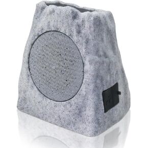 Outdoor Bluetooth Speaker with Light Show - Solar Powered & USB Charging, Bluetooth 5.0, Dual Pairing, IP44 Waterproof Wireless Speaker for Garden, Patio, Pool, Deck, Yard Rock Speaker Design
