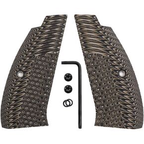 Cool Hand G10 Grips for CZ 75 Full Size, SP-01 Tactical, Shadow 2, CZ 75B BD, Balck Gun Grips Screws Included, Mild Aggressive Texture，Thickness 1/4''