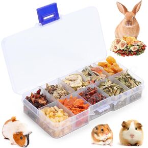 Fruit and Veggie Treats Box - Natural Freeze-Dried Healthy Rabbit Treats - Perfect Bite-Sized Bunny Treat, Guinea Pig Treat, or Hamster Treat(Style 1)