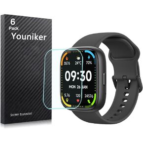 6 Pack Compatible with Faweio IDW26 1.83" Smart Watch Screen Protector Film Compatible for BAMBOOINN IDW26 1.83 Inch Smartwatch Screen Protectors Foils Cover Crystal Clear HD Anti-Scratch