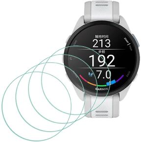 Screen Protector for Garmin Forerunner 165 Smartwatch [4 Pcs], Tempered Glass 9H Hardness Anti-Scratch Sensitive Touch Bubble Free Film Ultra-Thin Protective Cover