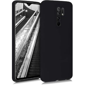 kwmobile Case Compatible with Xiaomi Redmi 9 Case - Protective Slim TPU Phone Cover - Soft Matte Finish - Black Matte