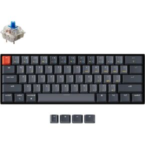 Keychron K12 60% Layout Hot-Swappable Bluetooth Wireless/USB Wired Mechanical Keyboard with Gateron G Pro Red Switch White LED Backlit, Compact 61-Key Computer Keyboard Compatible with Mac Windows
