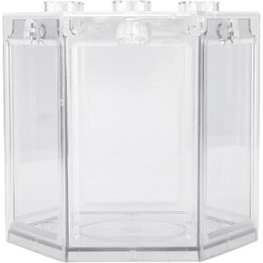 Small Betta Fish Tank, Hex Shape Portable Mini Aquarium Tank, Fish Tank Starter Kits Fish Bowl Aquarium Starter Kits for Turtle Reptile Shrimp Moss Crab Insects Habitat as Decoration(Black)