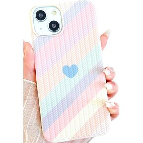Compatible with iPhone 12 Mini/13 Mini Heart Case for Women Girls,Aesthetic Cute Girly Preppy Design Slim Soft Shockproof Protective Silicone Phone Cover for 12Mini/13Mini（Sky Pink） in Saudi Arabia