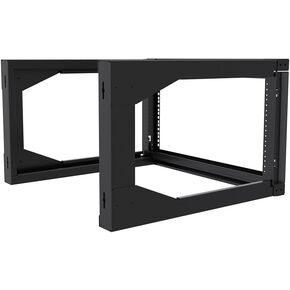 NavePoint 6U 23-inch Width 4-Post Open Wall Rack - Open Frame Rack with Cage Nut for 19 Inch Equipment, Server Rack 100lbs Weight Capacity, Wall Mount, RU Markings