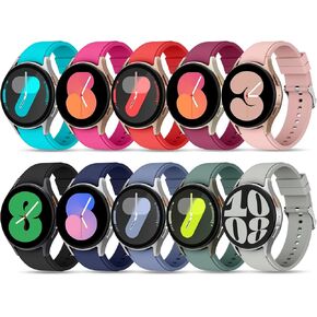 Lerobo 10Pack No Gap Band Compatible with Samsung Galaxy Watch 7 6 5 4 44mm 40mm/Watch 5 Pro 45mm/Galaxy Watch 6 4 Classic 47mm 46mm 43mm 42mm,20mm Quick Release Silicone Sport Band for Women Men
