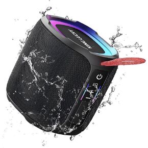 King Lucky K50 Portable Wireless Bluetooth Speaker with Lights, 30W Stereo Sound, IPX7 Waterproof, TWS Pairing, 24-Hour Playtime, Small Bluetooth 5.3 Speaker for Indoor & Outdoor Use