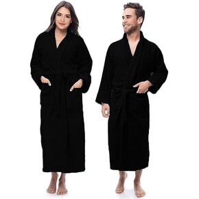 ARC HOME Bathrobe for Women | White Cotton Bath Robes | Terry Cloth Robes for Women | Towel Bathrobe | Lightweight Plush Long Bathrobe | Elegant Style Spa Robes Unisex Large | Medium