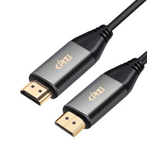 4K DisplayPort to HDMI Cable Adapter, [Aluminum Shell] High Speed (1440P 60Hz, 1080P 120Hz) Uni-Directional DP to HDMI Cord Compatible for Dell, HP, Insignia, Samsung Monitor,Projector. (3ft)