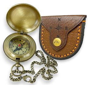 Backpacking Navigation Handmade Brass Personalize Compass for Best Man Get Well Hiking Camping Hunting Trekking Sailing Adventure Travelling Graduation Day Birthday Gifts for Son Back to School