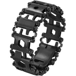 Stainless Tool Bracelet for Men Compatible for LEATHERMAN TREAD and Watch Band 29 in 1 Survival Hiking Camping Travel Friendly Multitools Wearable Bracelet