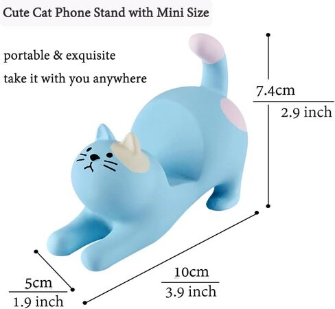 حامل هاتف ذكي على شكل قطة وردية للمكتب، حامل هاتف Kawaii لطيف لأجهزة iPad وiPhone وHuawei وSamsung وXiaomi، 2 في 1 زينة سطح مكتب حيوانات جميلة لديكور المنزل مع حامل للهاتف الذكي in Kuwait