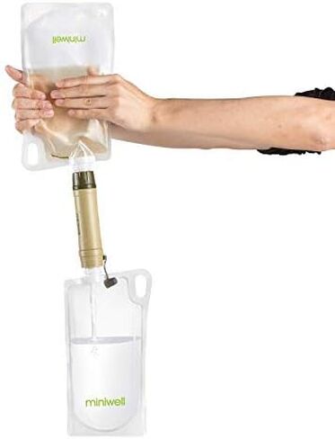 miniwell Gravity Water Purifier Straw Fairly Light and Easily Packed. Multi Use for Group Camping and Famliy Emergency Prepardness in Kuwait