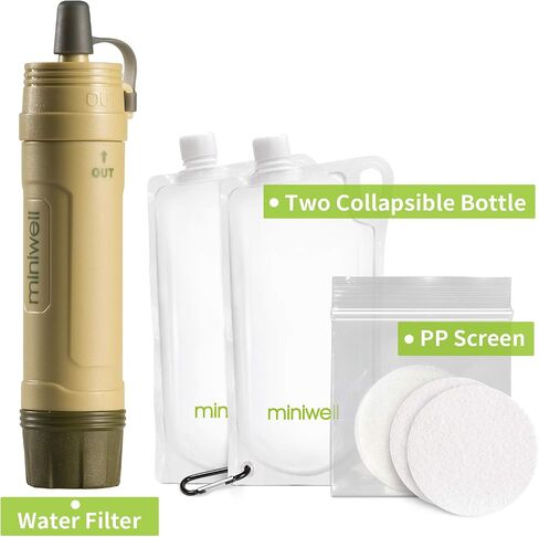 miniwell Gravity Water Purifier Straw Fairly Light and Easily Packed. Multi Use for Group Camping and Famliy Emergency Prepardness in Kuwait