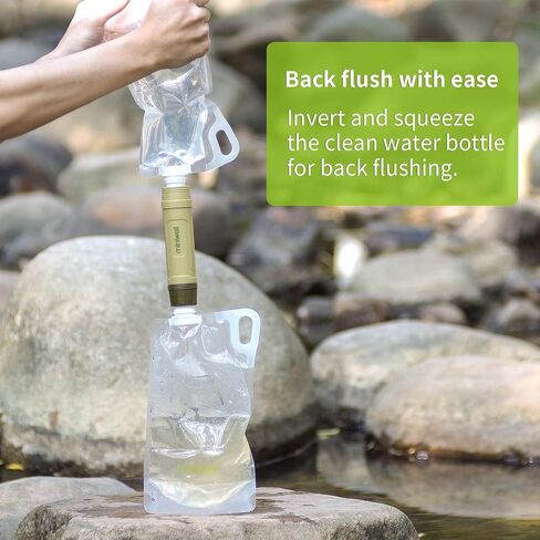 miniwell Gravity Water Purifier Straw Fairly Light and Easily Packed. Multi Use for Group Camping and Famliy Emergency Prepardness in Kuwait