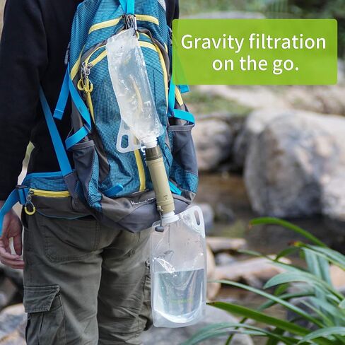 miniwell Gravity Water Purifier Straw Fairly Light and Easily Packed. Multi Use for Group Camping and Famliy Emergency Prepardness in Kuwait
