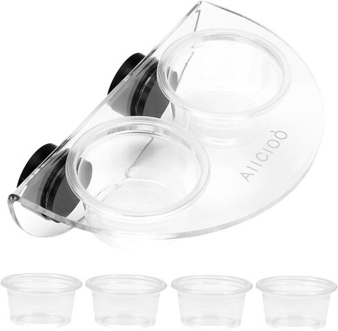 Gecko Feeder Ledge with 6 Pack Plastic Bowls Strong Magnetic Reptile Food Feeder Water Dish in Kuwait