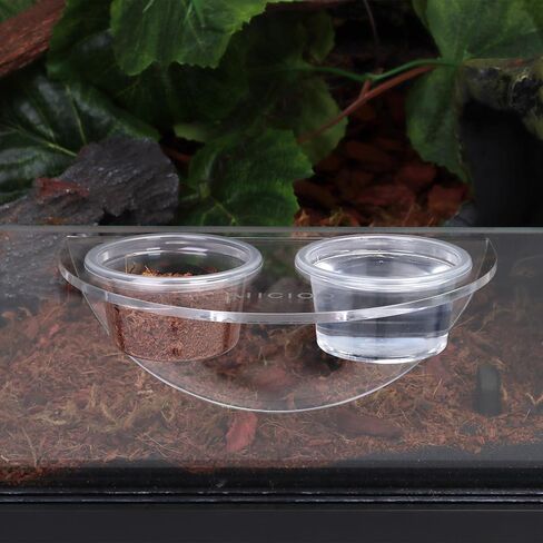 Gecko Feeder Ledge with 6 Pack Plastic Bowls Strong Magnetic Reptile Food Feeder Water Dish in Kuwait