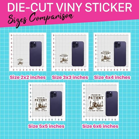 Set 3Pcs Please Be Patient with Me I'm from The 1900s Sticker Funny Sarcastic Waterproof 3 Inches Die-Cut Vinyl Sticker for Water Bottle Phone Book Kindle Laptop Gift for Friend Coworker Many Sizes in Saudi Arabia