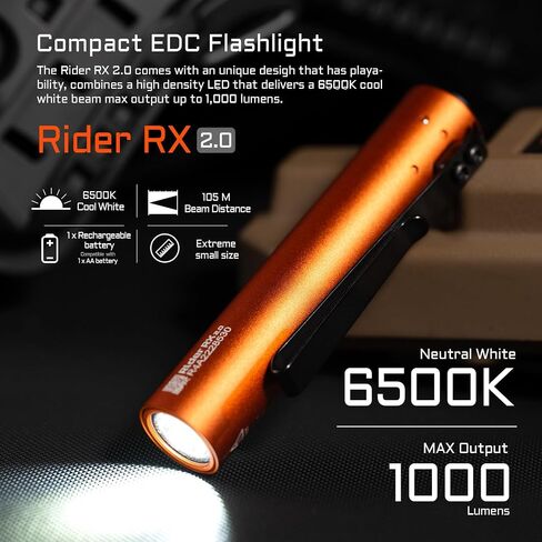 ACEBEAM Rider RX 700 High Lumens LED Flashlight Rechargeable, Pocket EDC AA Flashlight with Clip, Super Bright Small Mini Flash Light, 519A-V1 LED 90+ High CRI Flashlight for Camping, Emergency, Home in Saudi Arabia