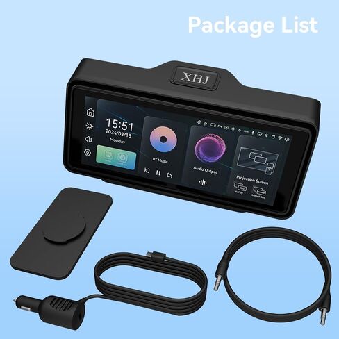 شاشة Carplay محمولة لاسلكية مع ستيريو السيارة - متوافقة مع Apple CarPlay وAndroid Auto، 7 بوصة HD، مكبرات صوت مزدوجة، التحكم الصوتي، نظام تحديد المواقع العالمي (GPS)، صوت بلوتوث، شاشة تعمل باللمس، وصلة مرآة، AUX/FM in Saudi Arabia