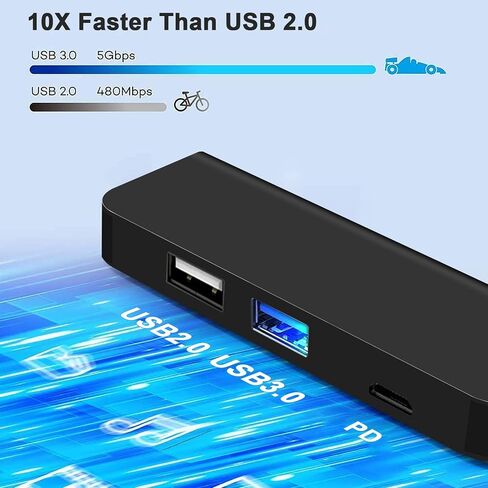 محول USB C إلى USB، محول 4 في 1 USB C إلى HDMI مع HDMI 4K، USB 3.0 بسرعة 5 جيجابت في الثانية، USB 2.0، منفذ شحن Micro USB بقوة 100 واط لأجهزة MacBook/Pro/Air/iPhone in Saudi Arabia