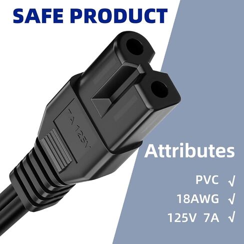 6Ft Extra Long TV Power Cord Replacement for Sharp TV LC-C5277UN LC-C5262U LC-C5255U LC-C4677UN LC-C4662U LC-C4655U LC-C4654U LC-C4643U in Saudi Arabia
