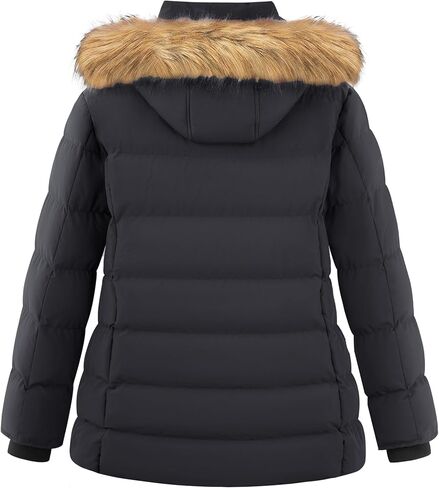 Wantdo Women's Plus Size Winter Coat Quilted Thicken Puffer Jacket with Removable Hood in Saudi Arabia