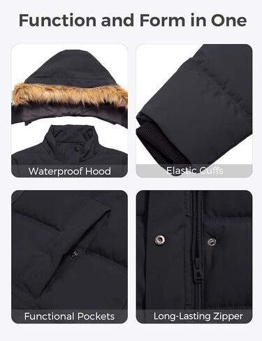 Wantdo Women's Plus Size Winter Coat Quilted Thicken Puffer Jacket with Removable Hood in Saudi Arabia