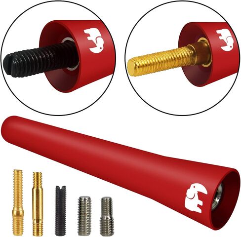 ONE250 2.5" Short Rubber Copper Core Antenna, Compatible with Kia - Soul (2008-2019), Rio (2001-2024), Rondo (2007-2024), Mohave Borrego, Forte - Designed for Optimized FM/AM Reception (Red) in Kuwait