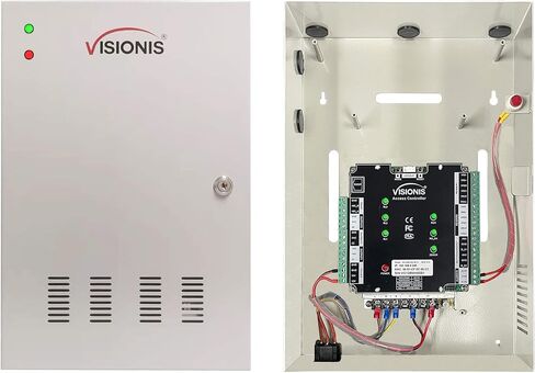 Visionis FPC-8024 2 Doors Access Control Inswinging Door 300lbs Maglock Time Attendance TCP/IP Wiegand Controller Box, Power Supply, Indoor Use Only Keypad/Reader, Software Included, 10000 Users Kit in Saudi Arabia