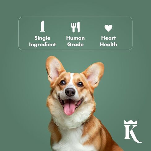 King Lou Pets - قلوب البط الكاملة للكلاب والقطط - قلوب البط المجففة بالتجميد المصنوعة في الولايات المتحدة الأمريكية - التورين والزنك والحديد - تحتوي على 30-50 قلبًا كاملاً in Kuwait