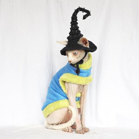 Pet Wizard Hat Handmade Cat Witch Hat Halloween Pet Costume Headwear Accessories Wizard Hat for Cat Small Dog Knitted Hat with Beads for Pet (Deep Purple) in Saudi Arabia