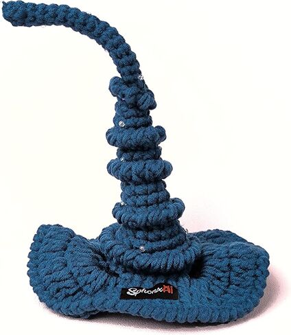 Pet Wizard Hat Handmade Cat Witch Hat Halloween Pet Costume Headwear Accessories Wizard Hat for Cat Small Dog Knitted Hat with Beads for Pet (Deep Purple) in Saudi Arabia