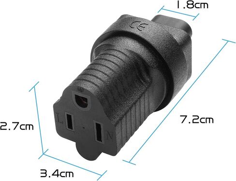 2 Pack NEMA 5-15R to IEC C8 Power Adapter YACSEJAO 15A 125V NEMA 5-15P to Figure 8 AC Power Converter for Satellite, CATV, Game Systems, and More in Saudi Arabia