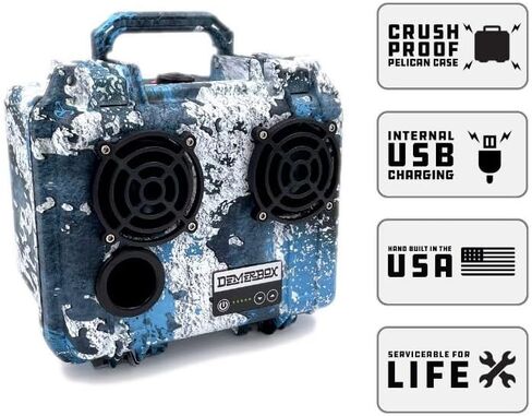 Rift DB2 Speaker : Waterproof, Portable, and Rugged Outdoor Bluetooth Speakers. Loud Sound, 40+ hr Battery Life, Dry Box + USB Charging, Multi-Pairing Party Mode. in Kuwait