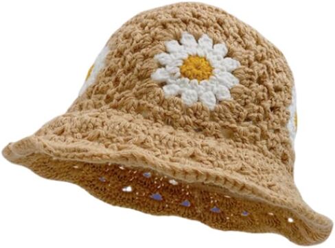 الكروشيه دلو قبعة اليدوية قبعة قابلة للطي متماسكة قبعات الصياد قبعات السفر القبعات التريكو للنساء in Kuwait