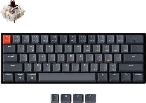 Keychron K12 60% Layout Hot-Swappable Bluetooth Wireless/USB Wired Mechanical Keyboard with Gateron G Pro Red Switch White LED Backlit, Compact 61-Key Computer Keyboard Compatible with Mac Windows in Saudi Arabia
