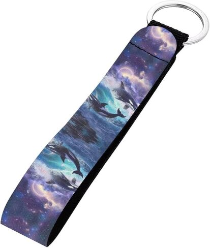 INSTANTARTS Ocean Turtle Tribal Hibiscus Print Wristlet Keychain Lanyard Lightweight Portable Long Hand Wrist Lanyard Key Chain Keychin Holder Strap with Metal Ring in Kuwait