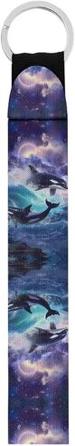 INSTANTARTS Ocean Turtle Tribal Hibiscus Print Wristlet Keychain Lanyard Lightweight Portable Long Hand Wrist Lanyard Key Chain Keychin Holder Strap with Metal Ring in Kuwait