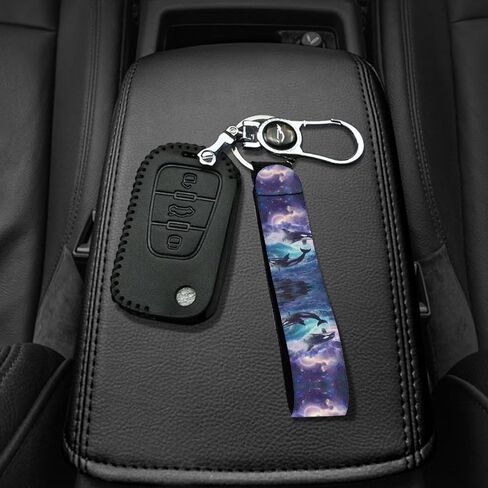 INSTANTARTS Ocean Turtle Tribal Hibiscus Print Wristlet Keychain Lanyard Lightweight Portable Long Hand Wrist Lanyard Key Chain Keychin Holder Strap with Metal Ring in Kuwait