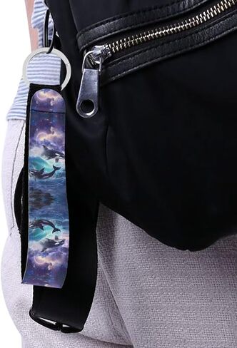 INSTANTARTS Ocean Turtle Tribal Hibiscus Print Wristlet Keychain Lanyard Lightweight Portable Long Hand Wrist Lanyard Key Chain Keychin Holder Strap with Metal Ring in Kuwait