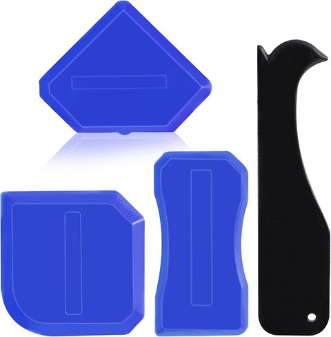 Caulk Tool Set 4 Pcs Sealant Silicone Finishing Kits 3 in 1 Scraper Multifunction Hand Tools Orange Grout Caulk Remover Applicator for Kitchen Bathroom Floor Sealant Sealing in Saudi Arabia