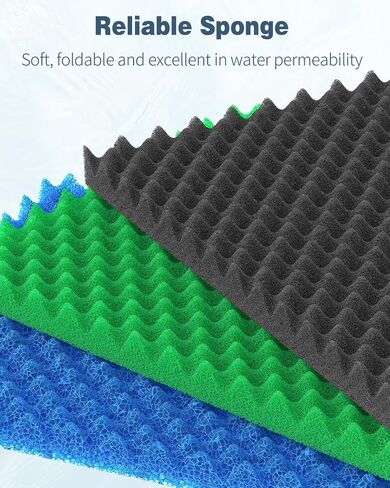 Pawfly 3 Pack Aquarium Bio Sponge Foam Filter Media Pad, Fish Pond DIY Foam Filter Pads for Sumps Ponds Hydroponics, 17" L x 11" W x 1" H in Saudi Arabia