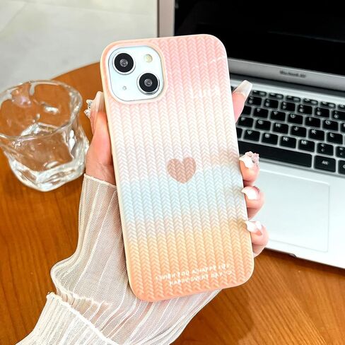 Compatible with iPhone 12 Mini/13 Mini Heart Case for Women Girls,Aesthetic Cute Girly Preppy Design Slim Soft Shockproof Protective Silicone Phone Cover for 12Mini/13Mini（Sky Pink） in Saudi Arabia