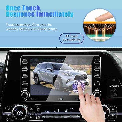 واقي شاشة GFJNFG لـ 2020-2022 Toyota Highlander Screen Protector 8 بوصة 2022 2021 2020 Highlander XSE L LE XLE Limited ملحقات الزجاج المقسى الهجين المضادة للخدش in Saudi Arabia